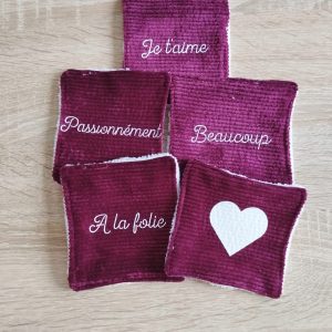 lot de 5 lingettes déclaration d’amour