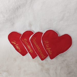 lot de 4 lingettes déclaration d’amour cœur